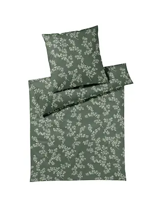ELEGANTE | Parure de lit en jersey CHERRY BLOSSOM 140x200cm H. Vert |